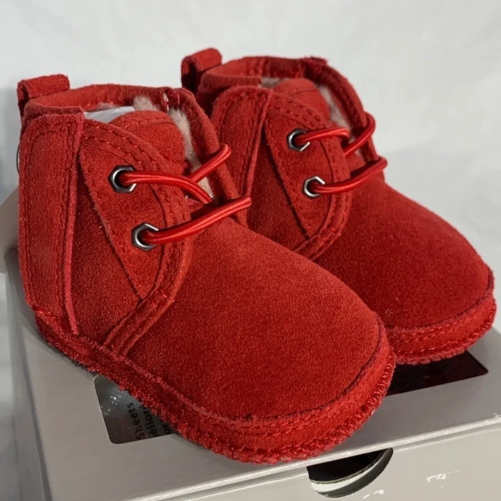 Ugg Australia Baby Neumel Red Booties Unisex Infant Size 0/1
